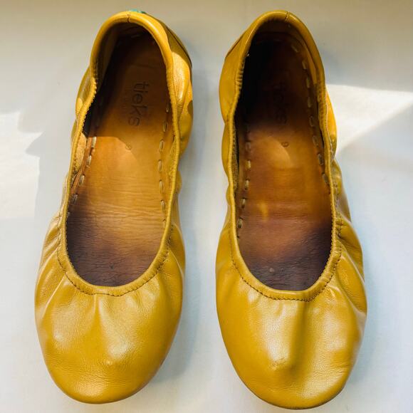 Tieks by Gavrieli Shoes Womens Size 9 Camel Leather Ballet Flats Comfort Casual - Picture 3 of 11